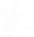 Icon: man running up stairs